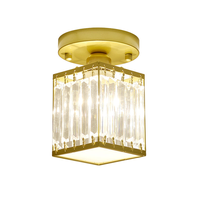 Crystal Foyer Ceiling Light - Modern Semi-Flush Fixture
