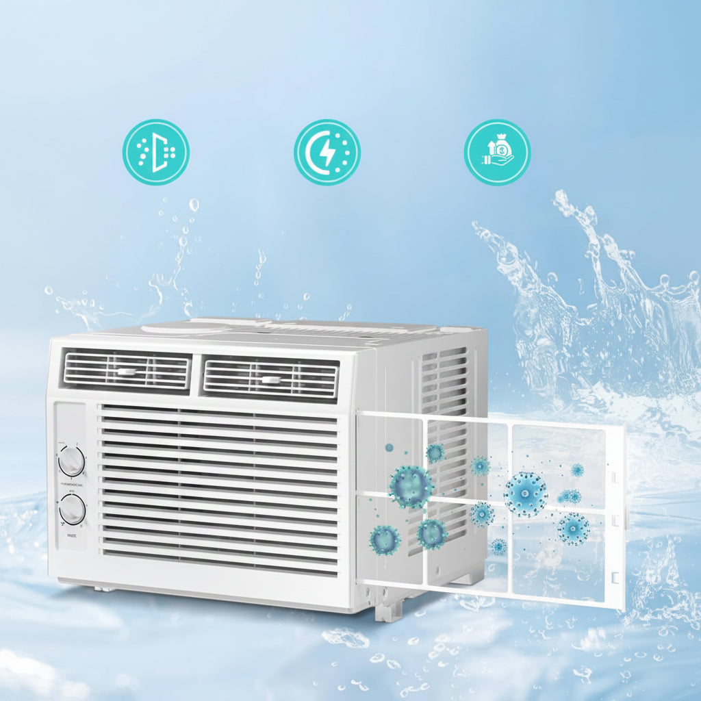 Compact 5000 BTU Window Air Conditioner — Efficient Cooling for Small Rooms