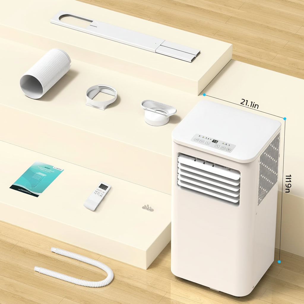 All-in-One Portable 8000 BTU Air Conditioner with Dehumidifier and Built-In Fan
