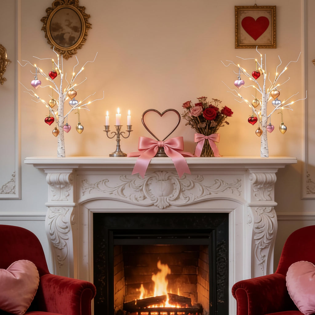 Birch Tree Heart LED Table Lamp - Valentine’s Day Home Decor