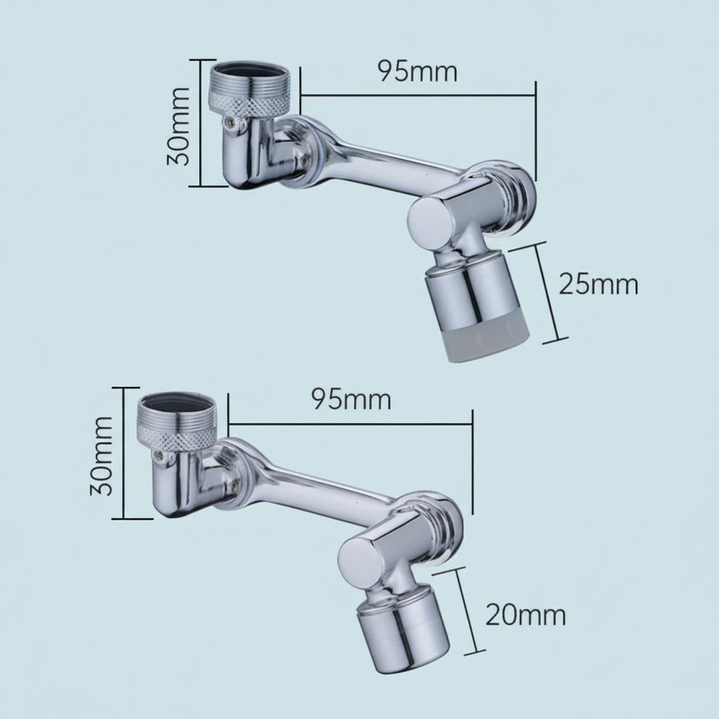 Copper Rotating Faucet Extender with Splash Filter and Aerator Attachment