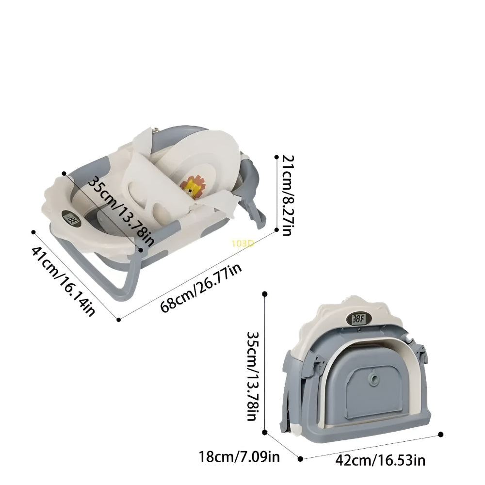 Foldable Baby Bathtub - Portable Infant Bath Seat for Easy