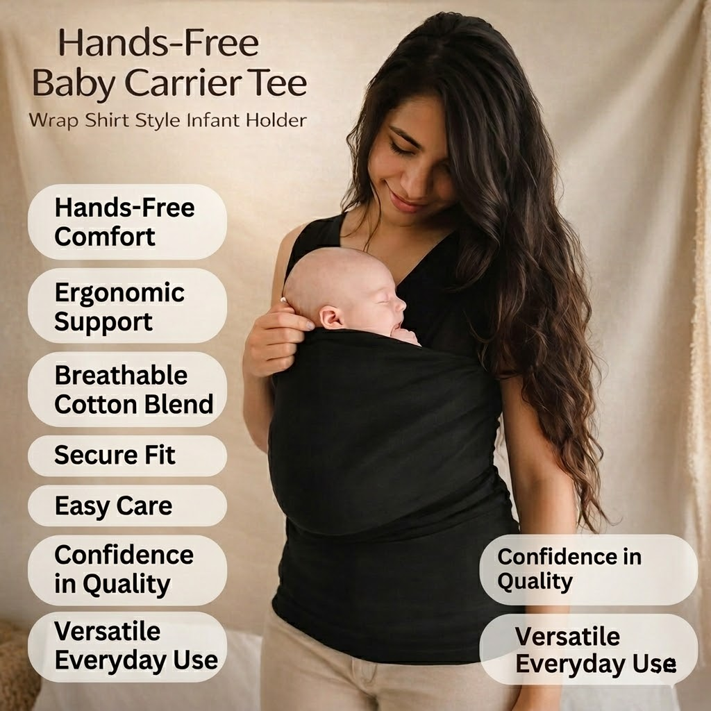 Hands-Free Baby Carrier Tee: Wrap Shirt Style for Easy Infant Carrying