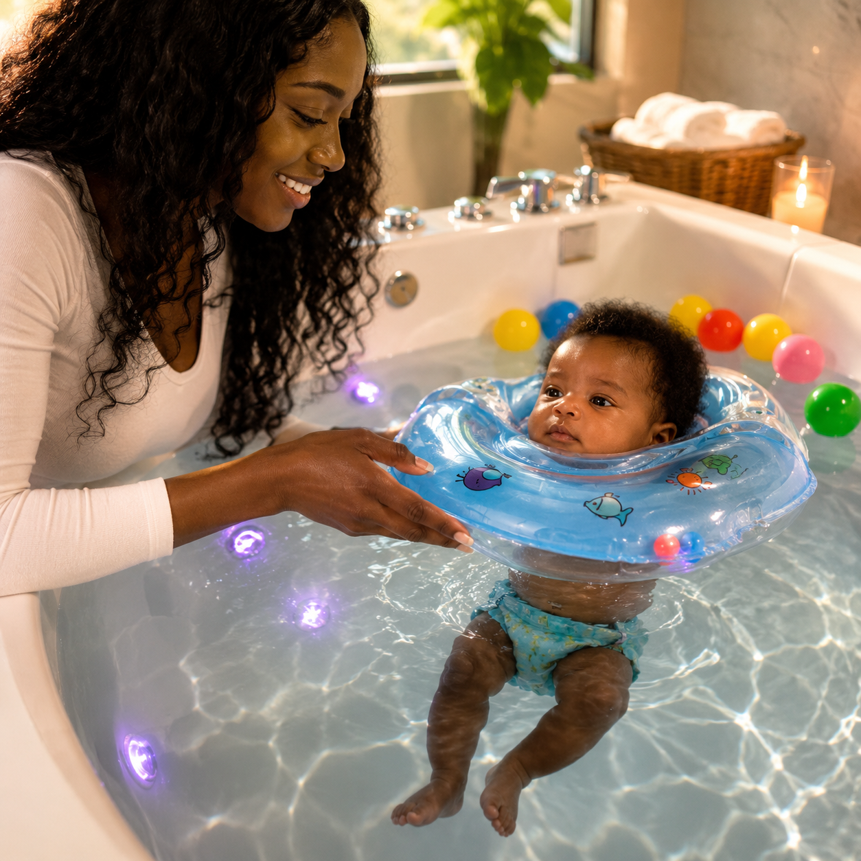 Adjustable Infant Bath Float Ring – Safe Neck Support