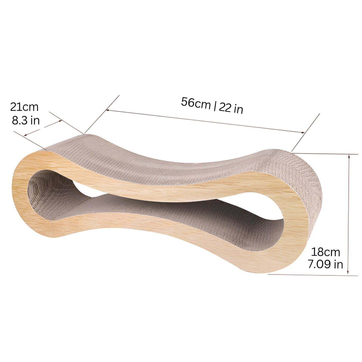 Curved Cat Scratcher Lounge with Built-In Claw Rest