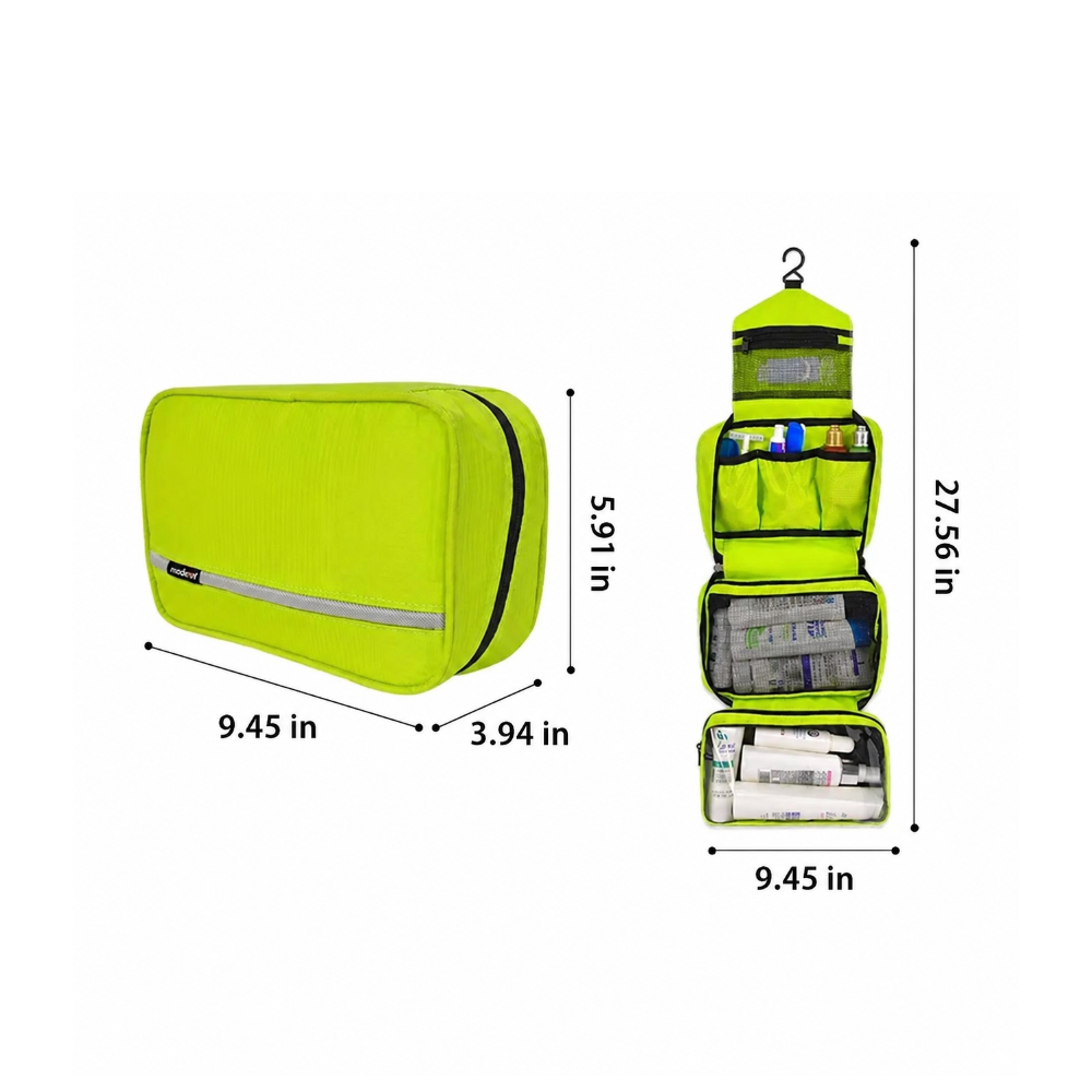 Hanging Toiletry Bag for Travel – Cosmetic Case with Zip