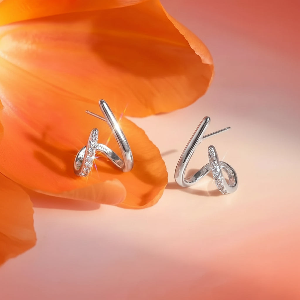 Gold Geometric Stud Earrings – Elegant Mother's Day Gift for Her