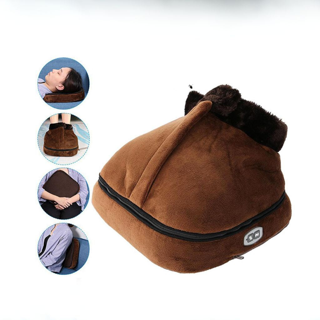 Cozy Heated Foot Massager Slippers with Plush Comfort and Gentle Vibration