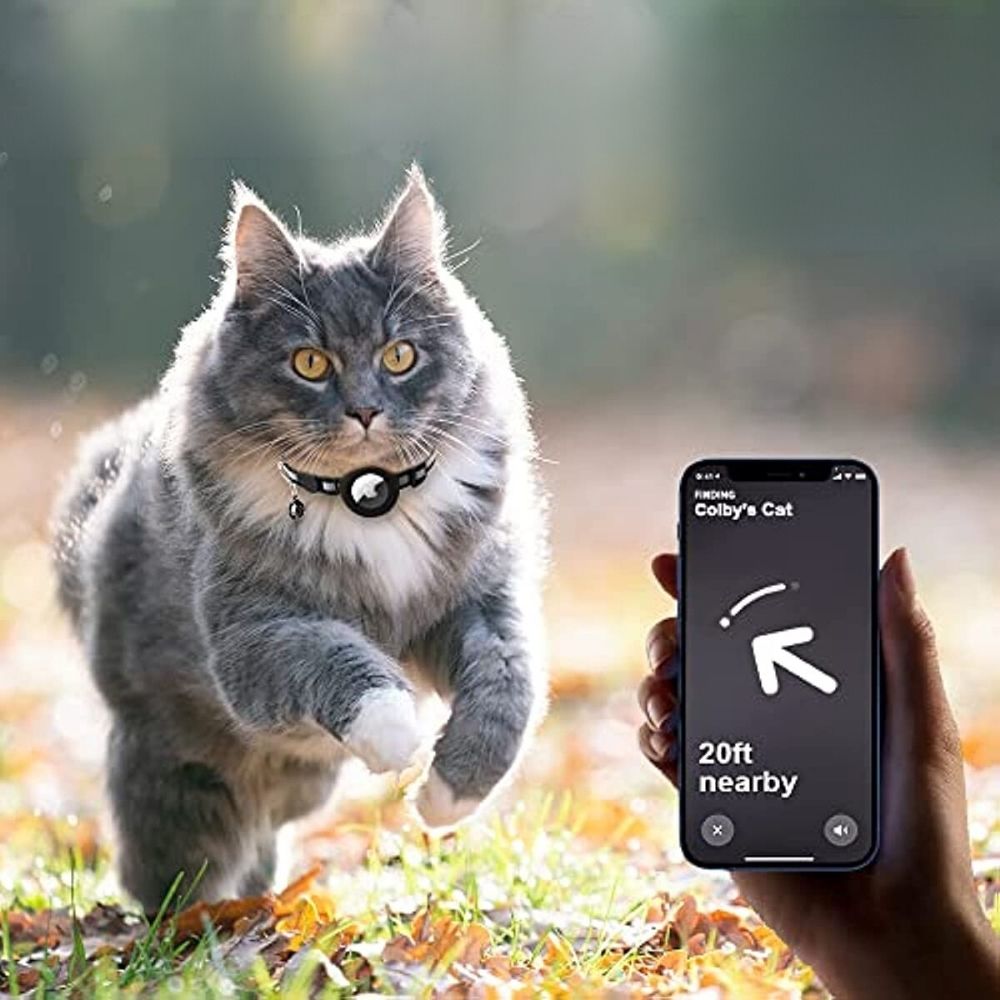 GPS Cat Collar with Reflective Safety, Breakaway Clip and Adjustable Strap