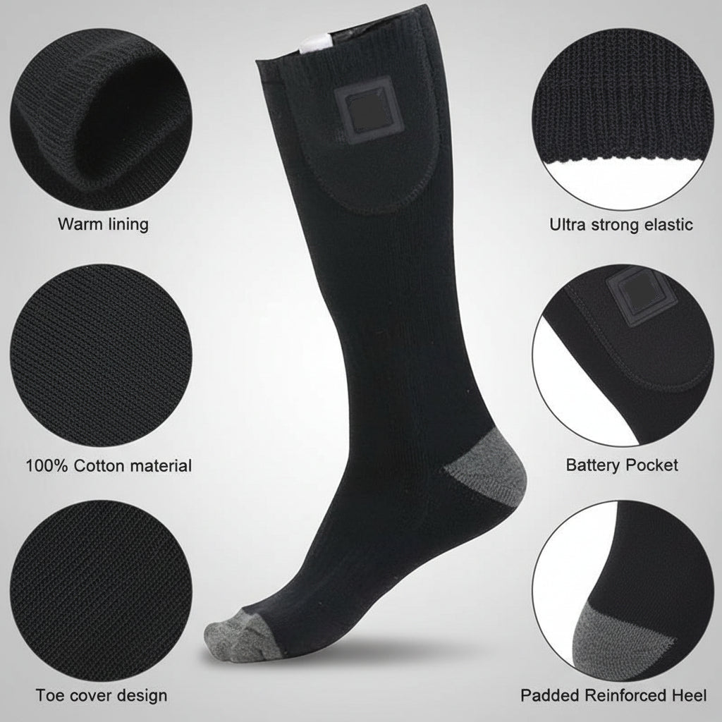 Electric Heated Socks – Thermal Foot Warmer for Winter and Outdoor Use