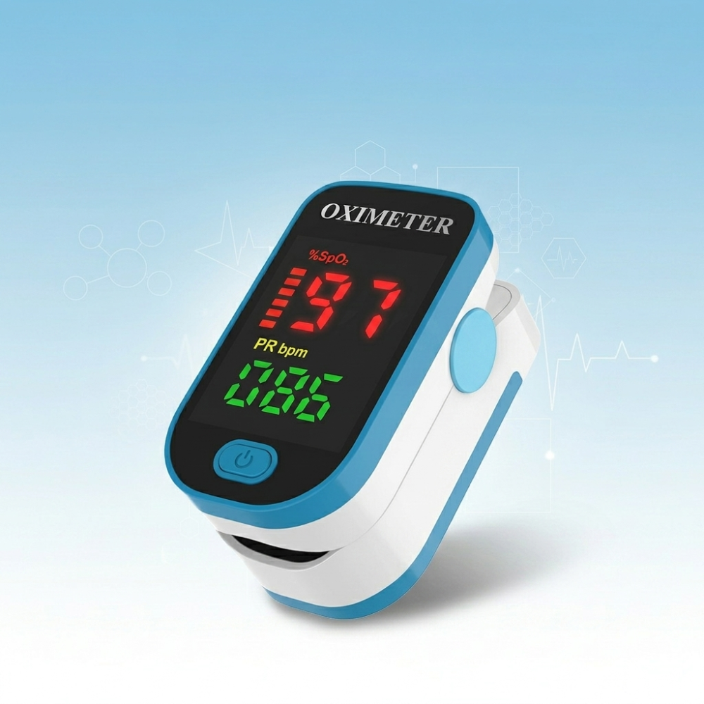 Finger Pulse Oximeter - Non-Invasive Oxygen Saturation Monitor