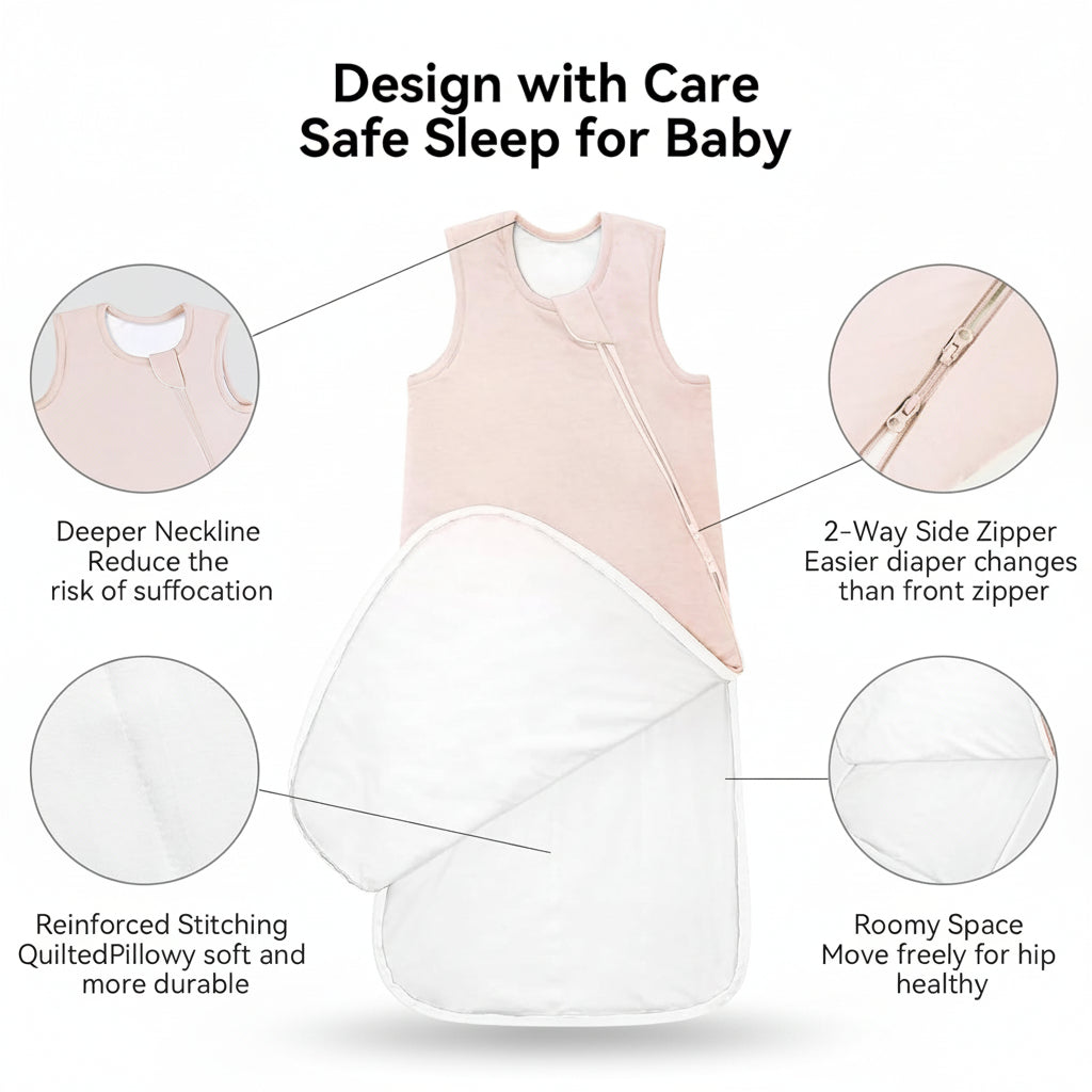 Baby Bamboo Sleep Sack - Lightweight, Breathable Sleeping Bag for Babies