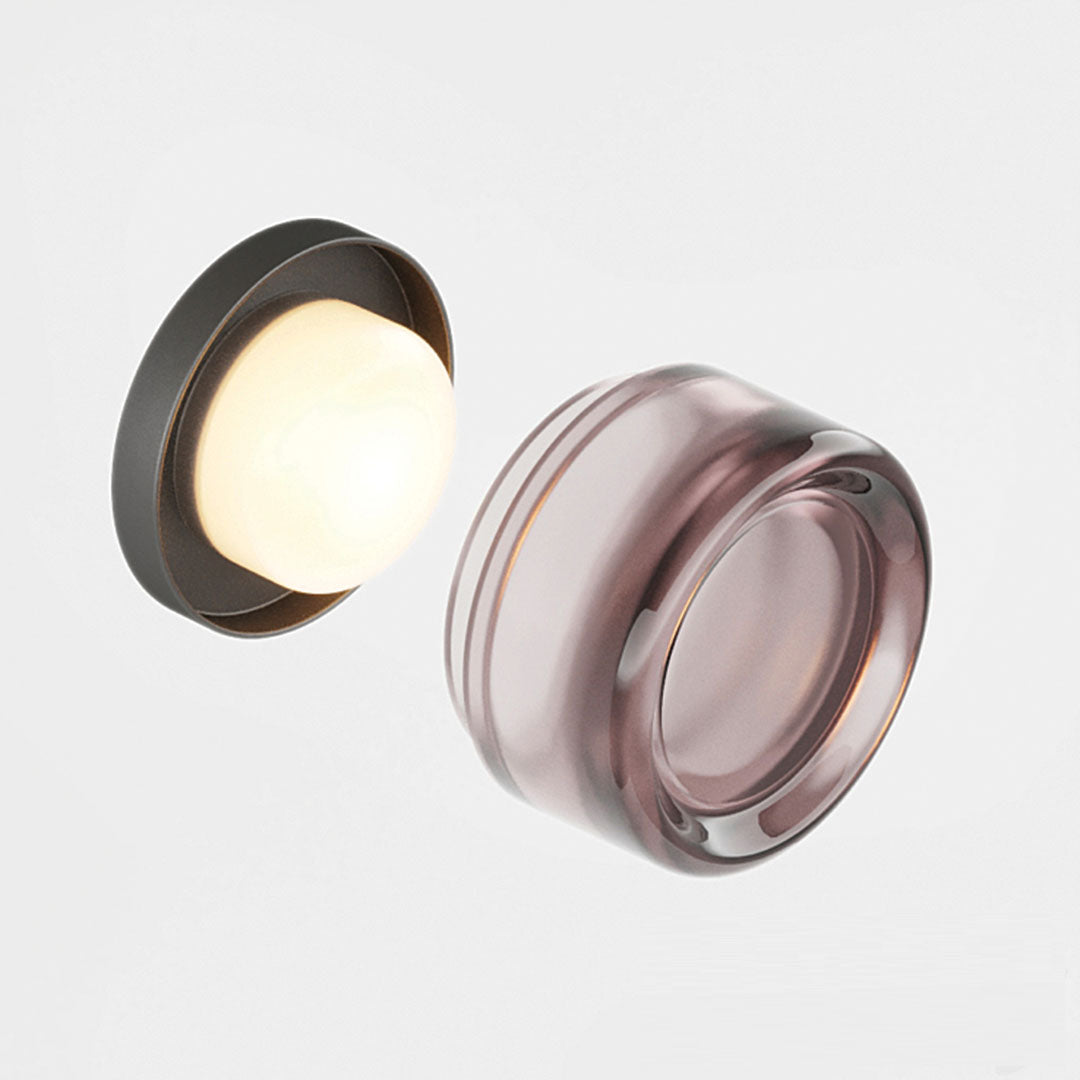 Applique Murale LED Dimple – Verre Texturé, Diamètre 10–12 cm, Design Moderne