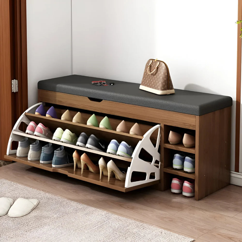 Foldable Shoe Rack Bench – Space-Saving Storage Cabinet with Easy Fold Design
