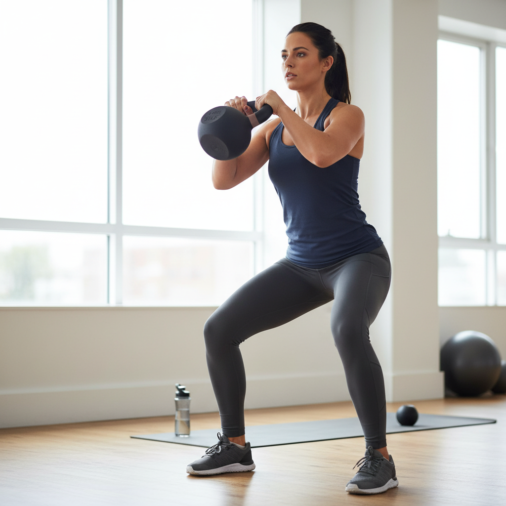 Cast Iron Kettlebell for Strength Training – Durable Home Gym Fitness Weight