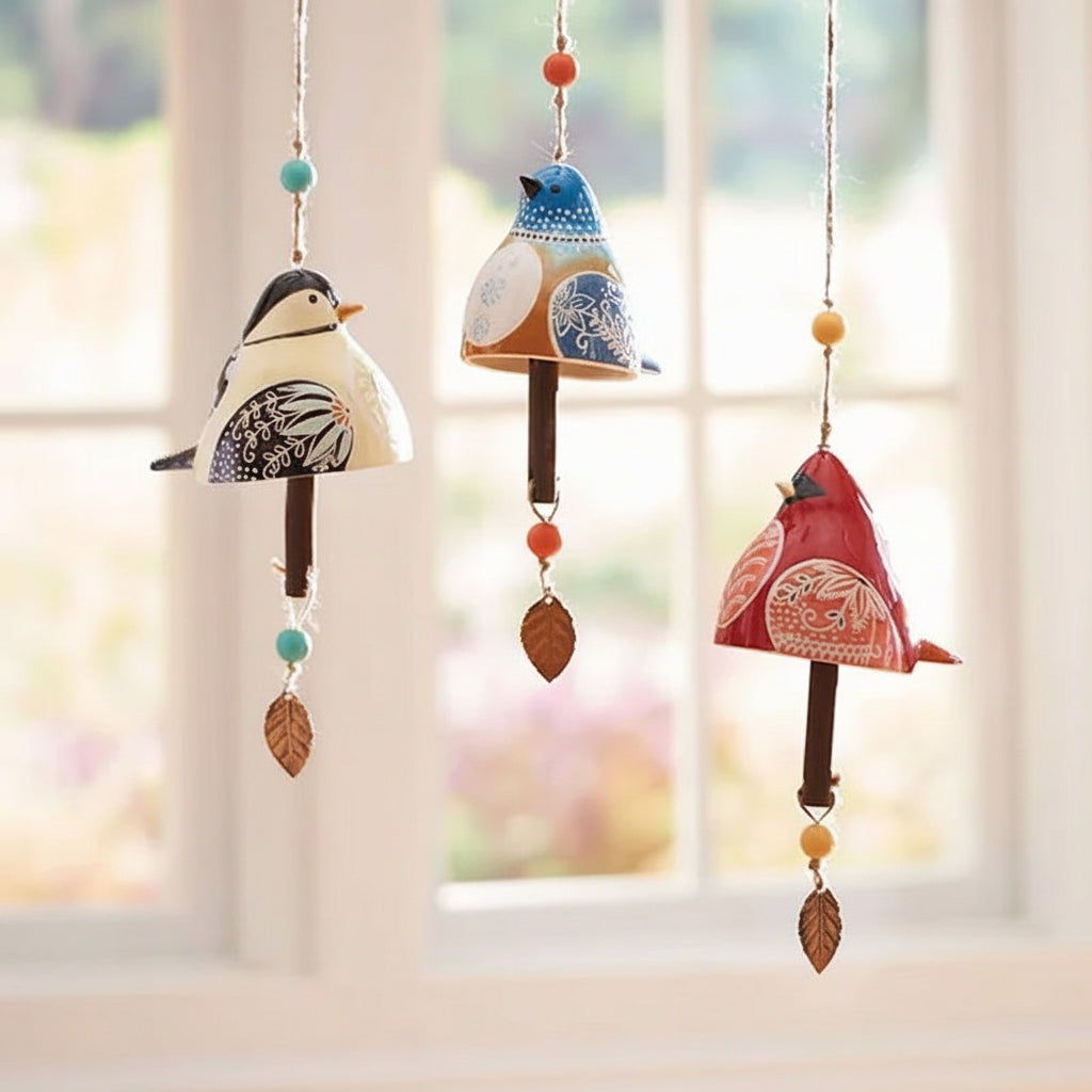 Charming Garden Wind Chimes – Hanging Bird Decoration for Outdoor Patio
