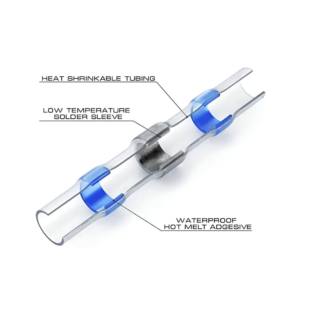 All-in-One Wire Connector Kit with Heat-Shrink Solder Sleeves - Electrical Assortment Set