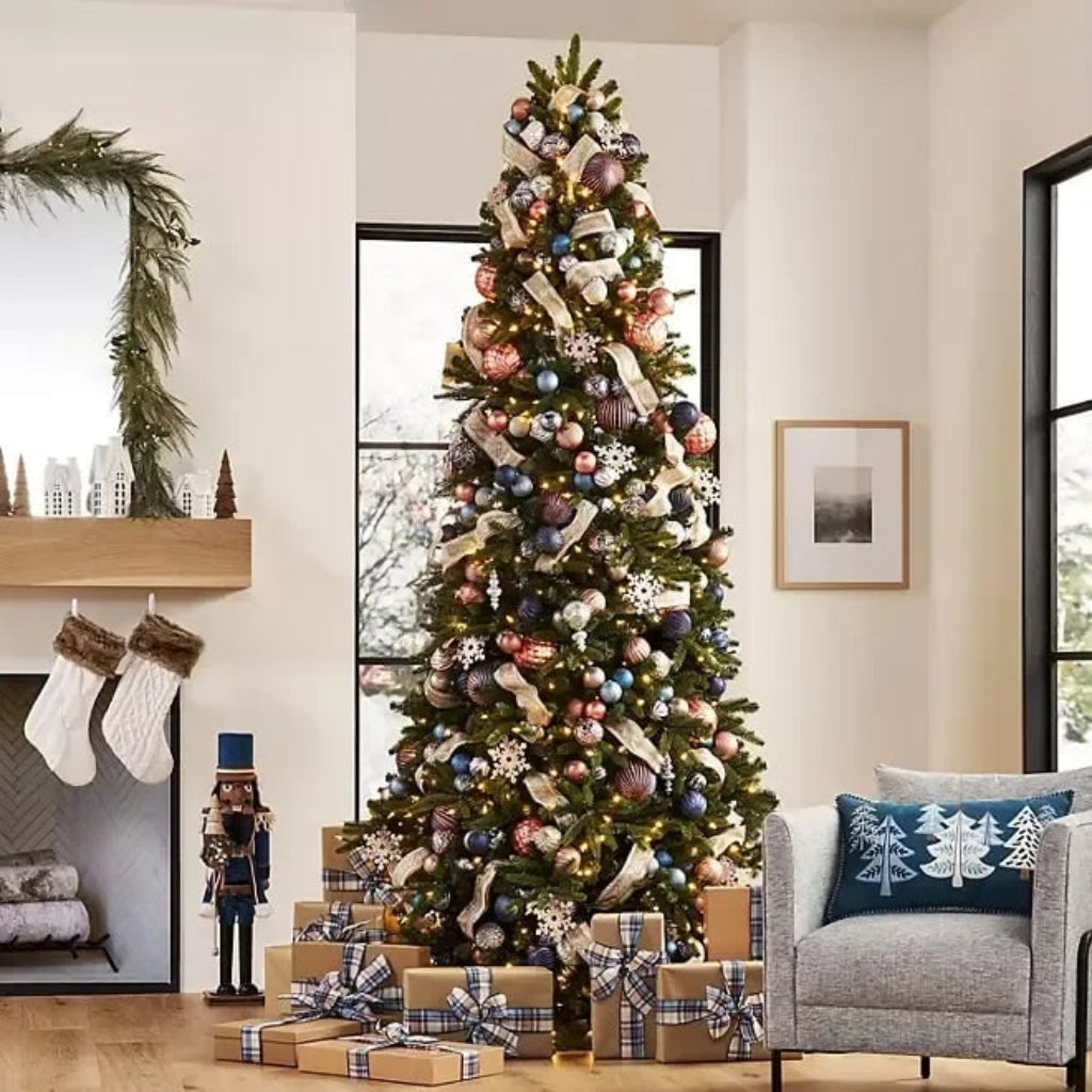 Fully Decorated Artificial Christmas Tree Lights - Ready to Shine