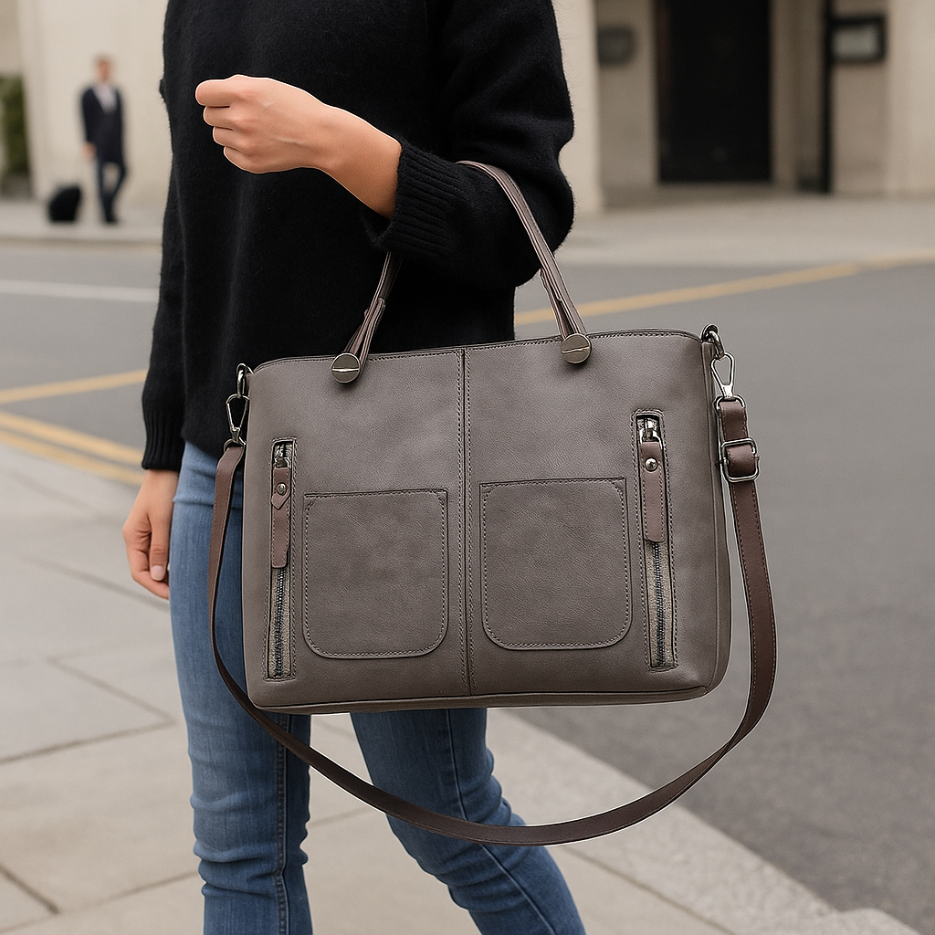Chic Women's Tote Bag - Vintage-Style Office & Travel Handbag