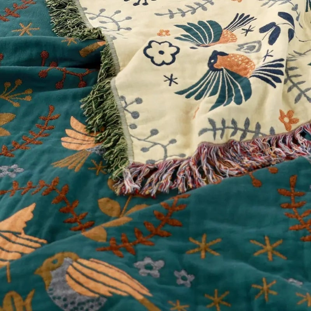 Cooling Throw Blanket - Reversible, Layered, Decorative