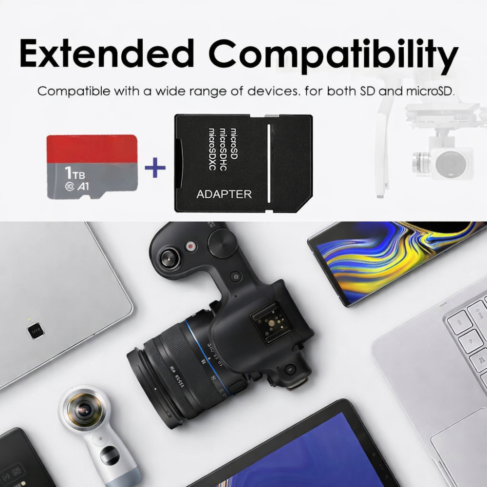 1TB High-Speed Micro SD Card with Adapter – Ultra-Fast Storage & Memory