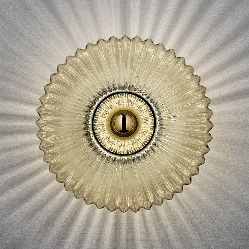 Elegant Nordic Vintage Glass Wall Sconce with Striped