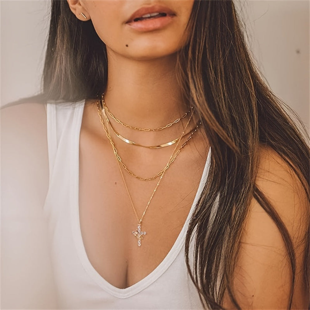 Crown Cross Pendant Necklace - Faith Jewelry Gift for Mother's Day