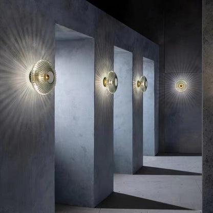 Elegant Nordic Vintage Glass Wall Sconce with Striped