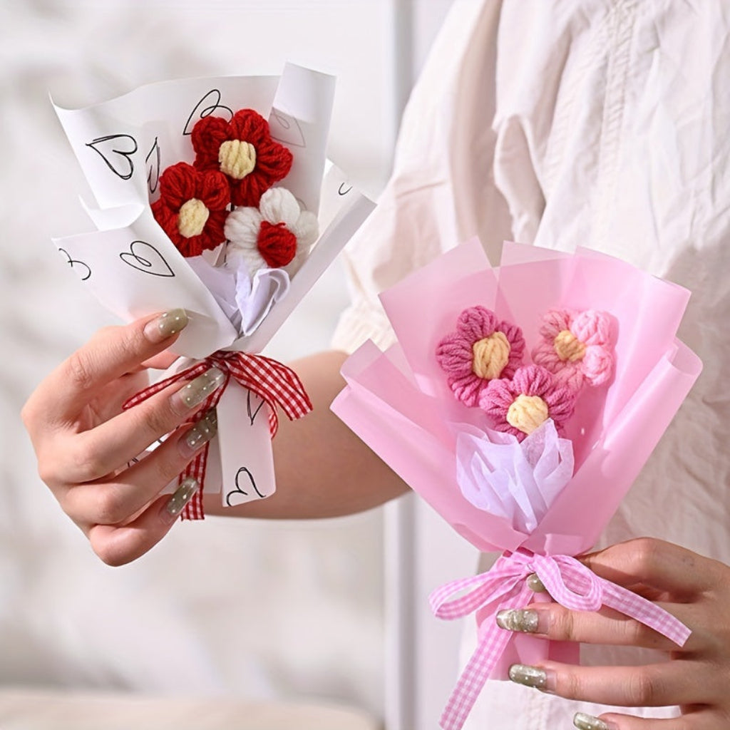 Handmade Flower Bouquet - Mother's Day Gift with Mini Wrapped Decoration