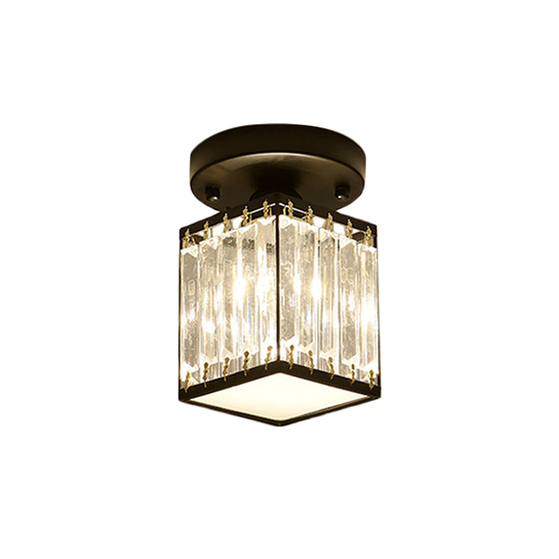 Crystal Foyer Ceiling Light - Modern Semi-Flush Fixture