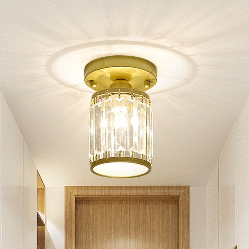 Crystal Foyer Ceiling Light - Modern Semi-Flush Fixture