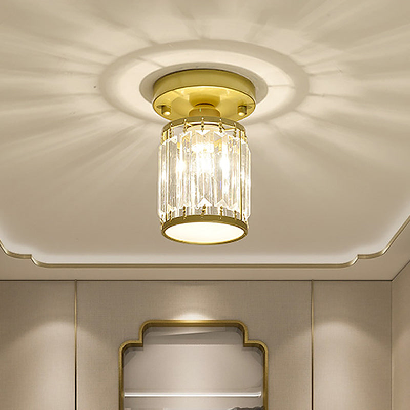 Crystal Foyer Ceiling Light - Modern Semi-Flush Fixture