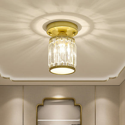 Crystal Foyer Ceiling Light - Modern Semi-Flush Fixture