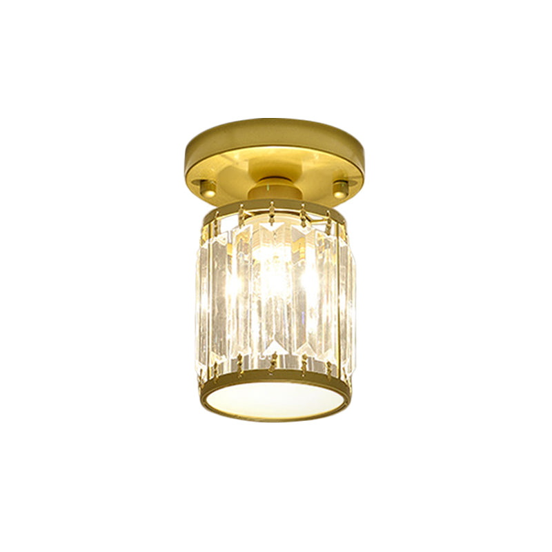 Crystal Foyer Ceiling Light - Modern Semi-Flush Fixture
