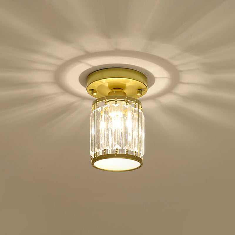 Crystal Foyer Ceiling Light - Modern Semi-Flush Fixture