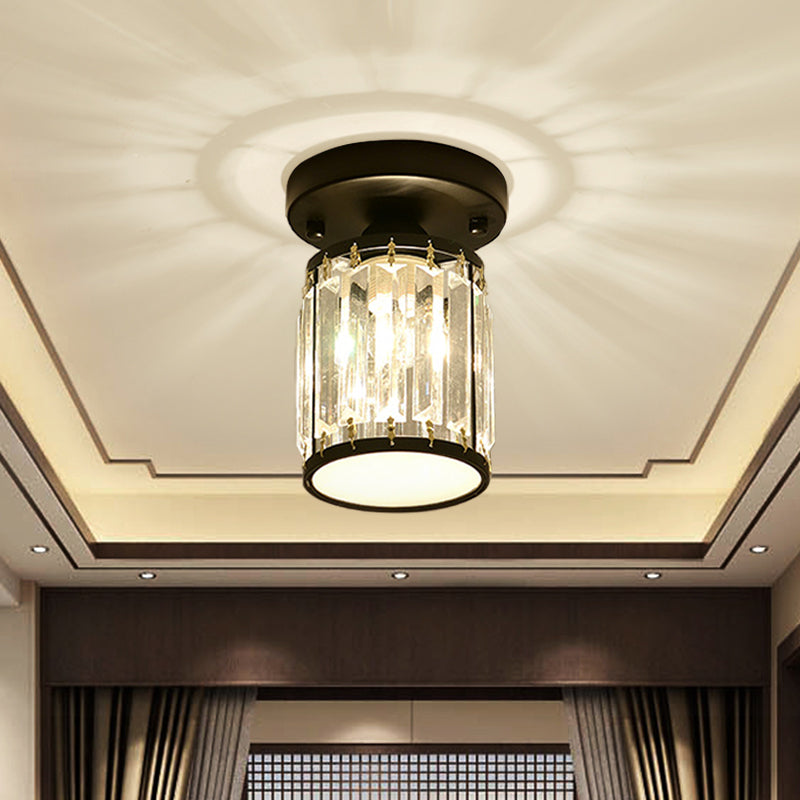 Crystal Foyer Ceiling Light - Modern Semi-Flush Fixture