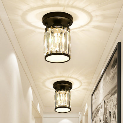 Crystal Foyer Ceiling Light - Modern Semi-Flush Fixture