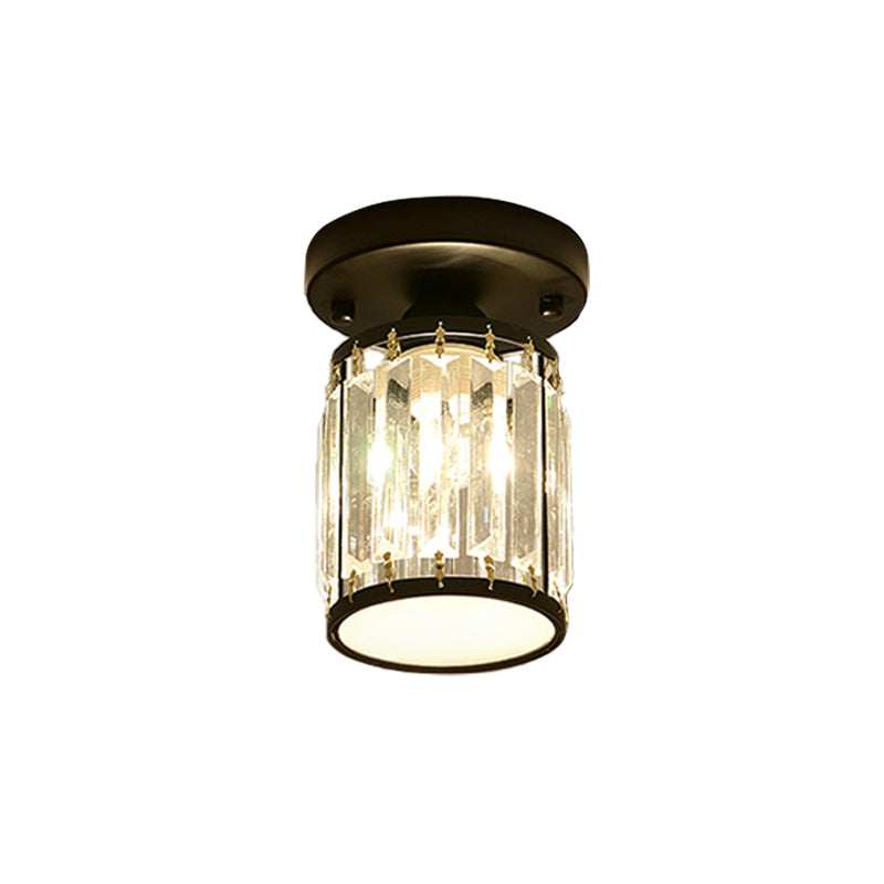 Crystal Foyer Ceiling Light - Modern Semi-Flush Fixture