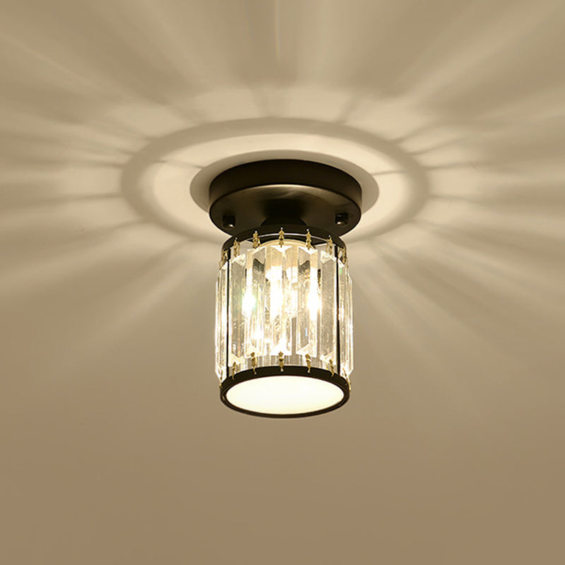 Crystal Foyer Ceiling Light - Modern Semi-Flush Fixture