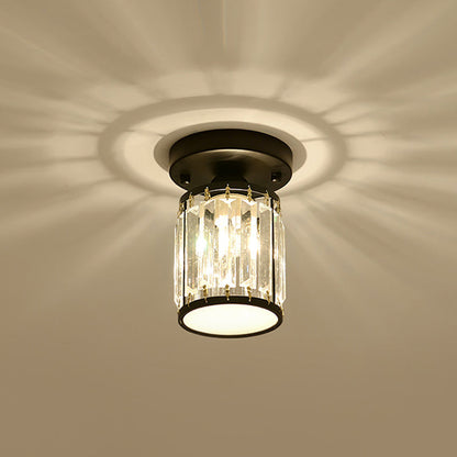 Crystal Foyer Ceiling Light - Modern Semi-Flush Fixture