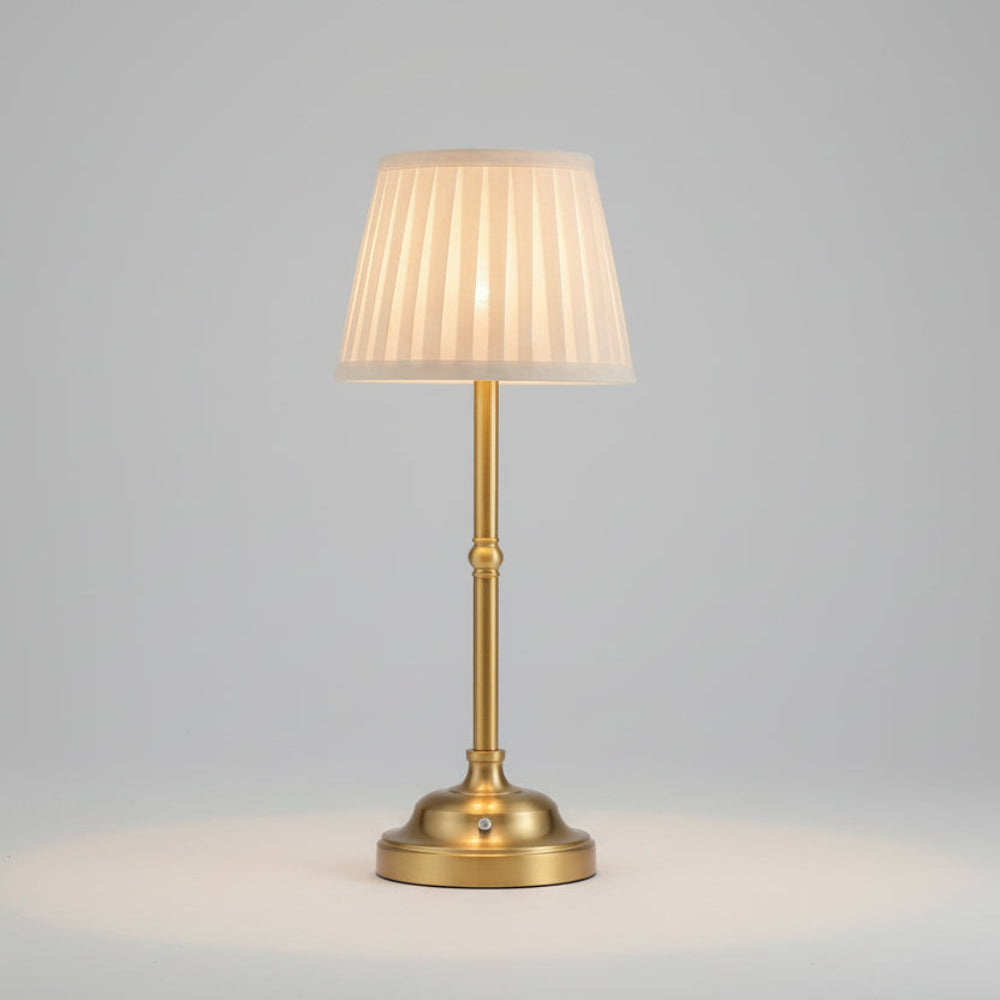 Brass Table Lamp - Cordless, Rechargeable LED with Touch-Activated Dimming