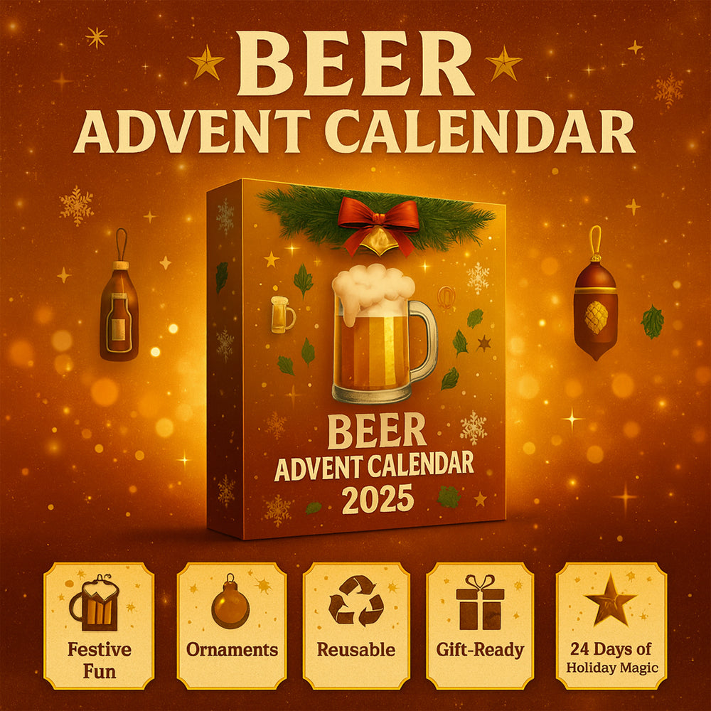 Beer-Themed Advent Calendar Mini Bottle Ornament Gift Set for the Holidays