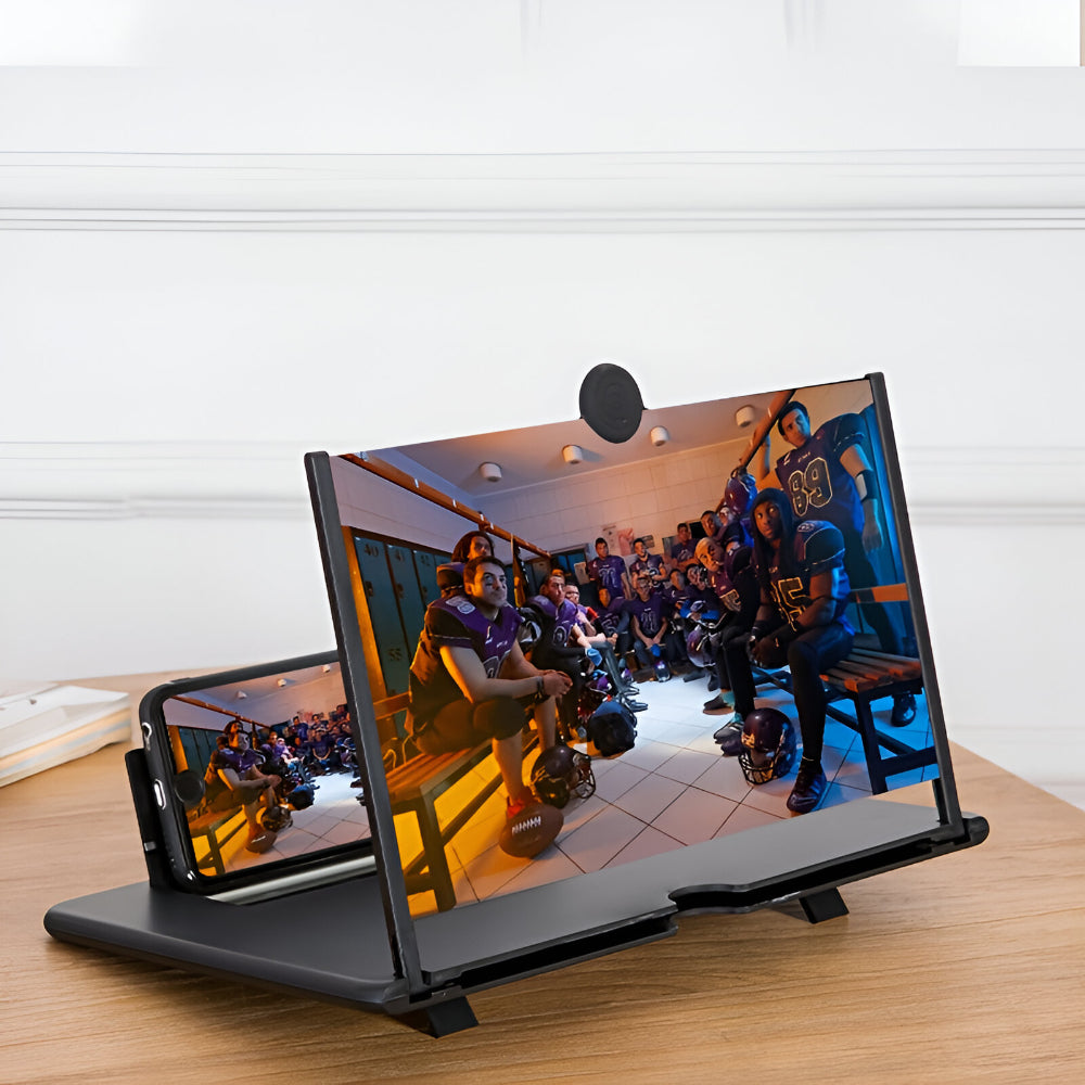 Foldable Phone Stand with Screen Magnifier – Portable Holder and Display Amplifier for Hands-Free Viewing