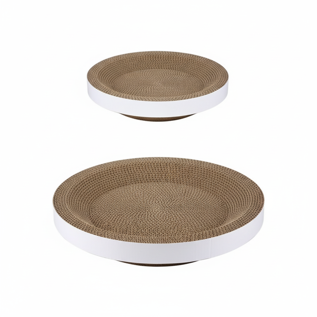 Cozy Round Cardboard Cat Scratcher Bed & Lounge