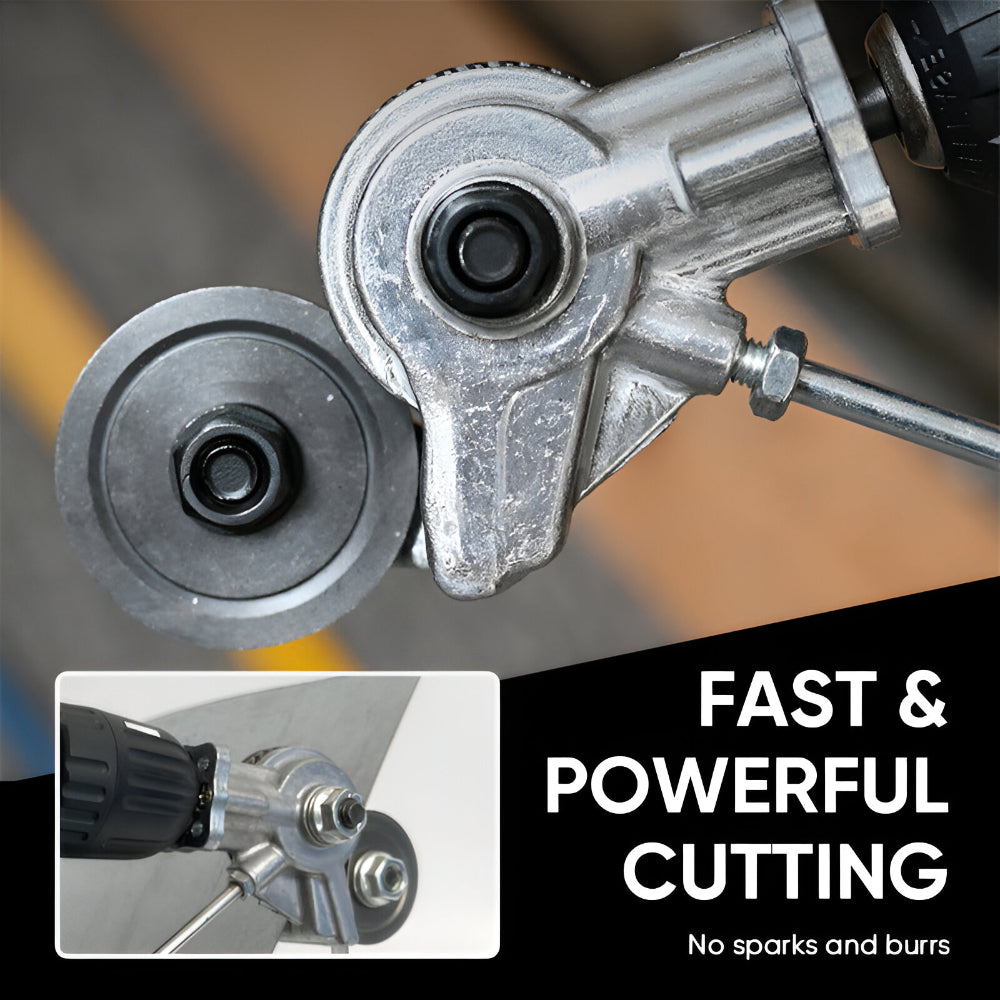 Double-Head Sheet Nibbler Drill Attachment for Metal Cutting