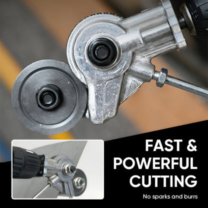 Double-Head Sheet Nibbler Drill Attachment for Metal Cutting