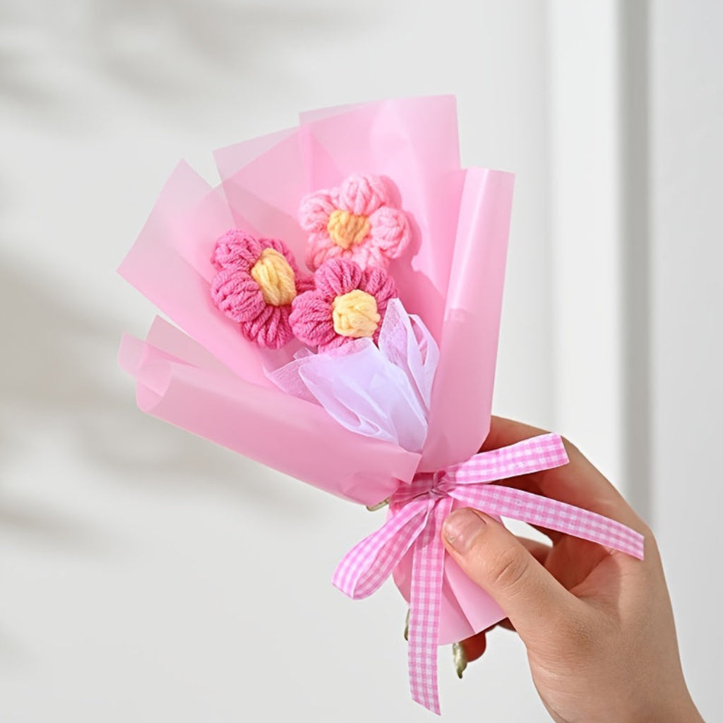 Handmade Flower Bouquet - Mother's Day Gift with Mini Wrapped Decoration