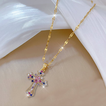 Gold Cross Pendant Necklace – Elegant Mother's Day Jewelry Gift
