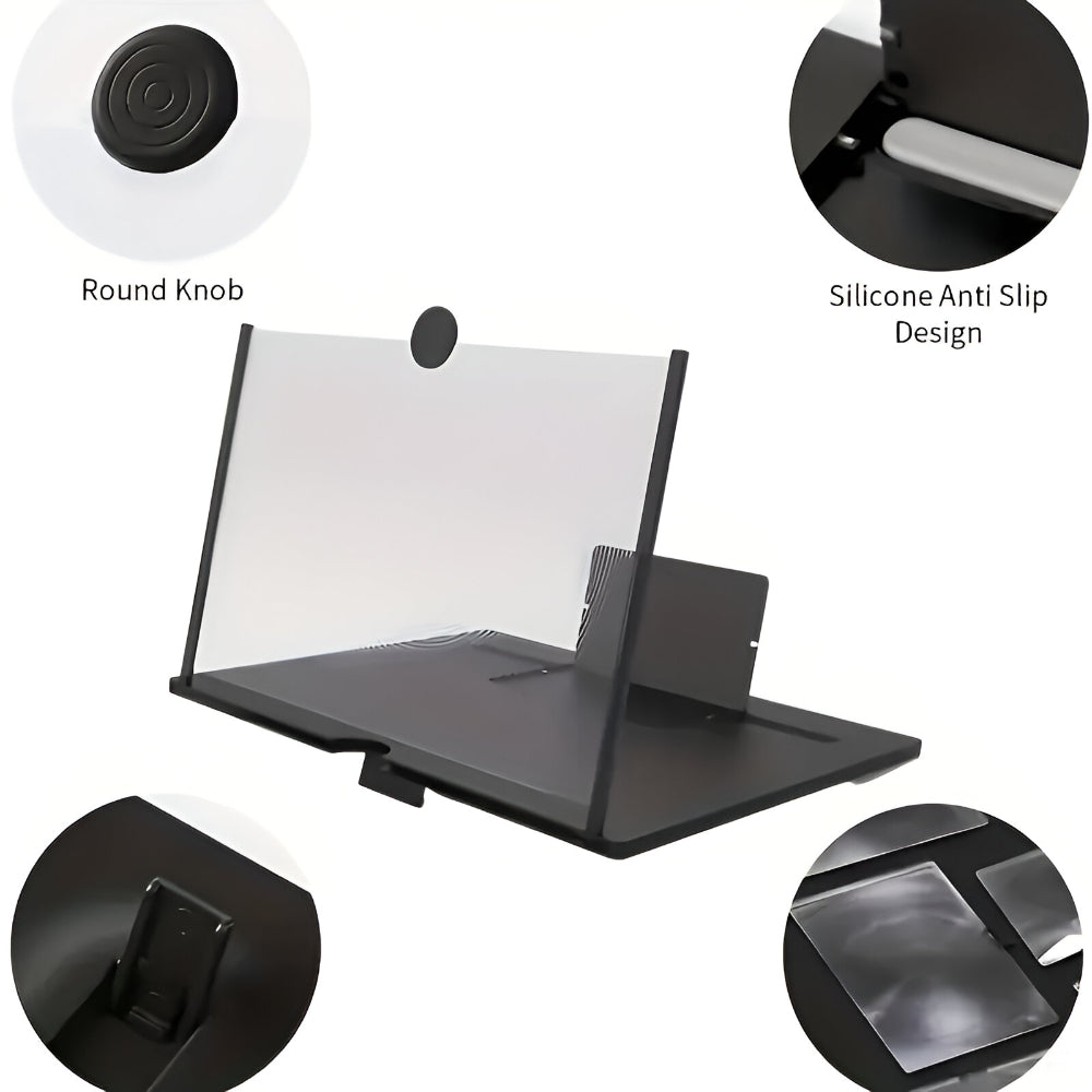 Foldable Phone Stand with Screen Magnifier – Portable Holder and Display Amplifier for Hands-Free Viewing