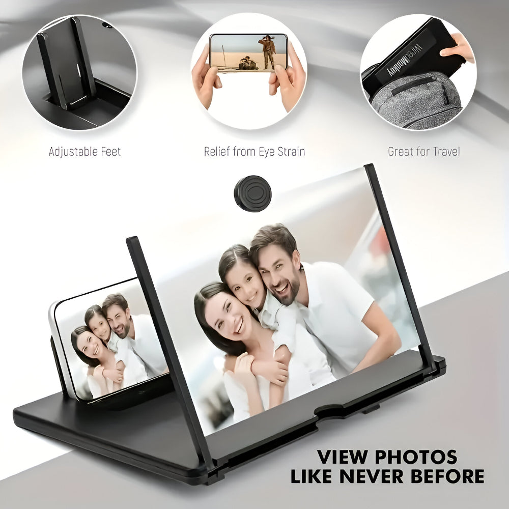 Foldable Phone Stand with Screen Magnifier – Portable Holder and Display Amplifier for Hands-Free Viewing